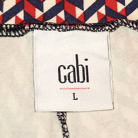 Cabi Size L High Rise Red and Blue Wide Leg Crops - Picture 2 of 12